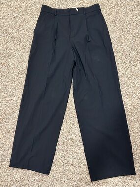 Mango Wide Leg Black Dress Pants